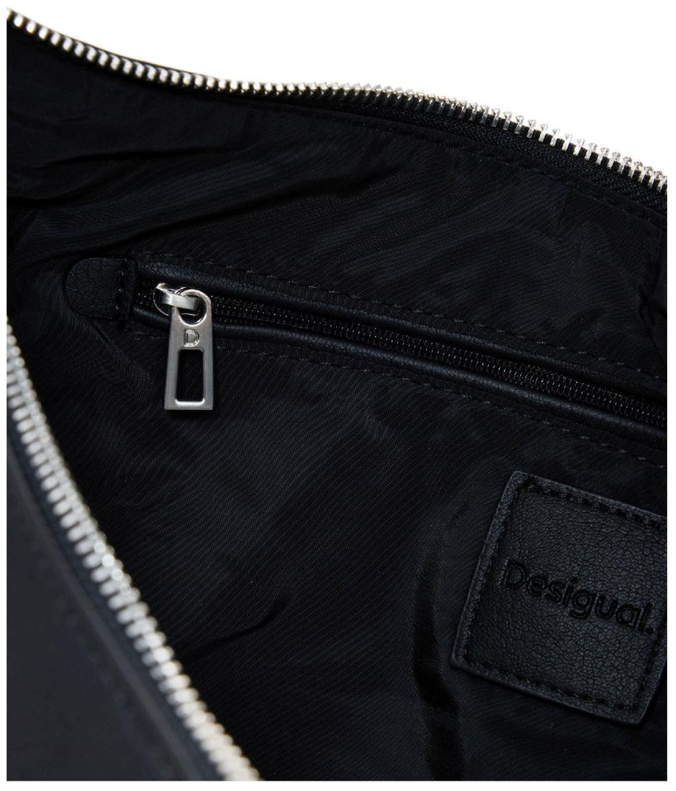 Haldbmondtasche Desigual schwarz Logo Zante Webband