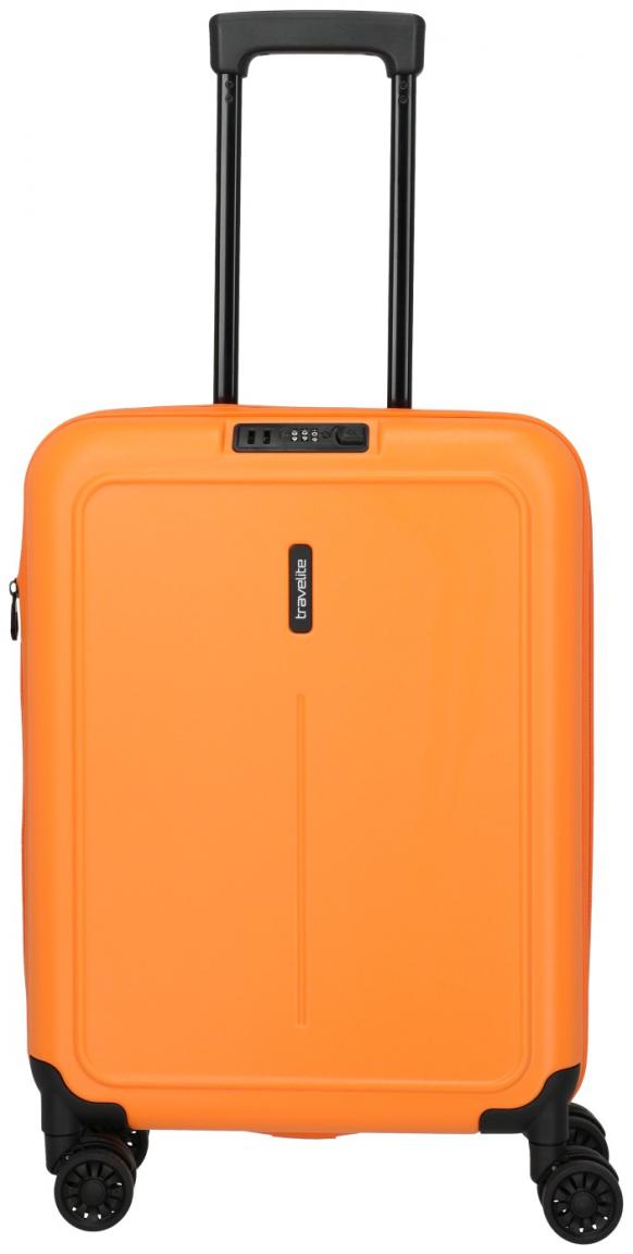 Handgepäckkoffer orange Hartschale faltbar Travelite Basics 55cm