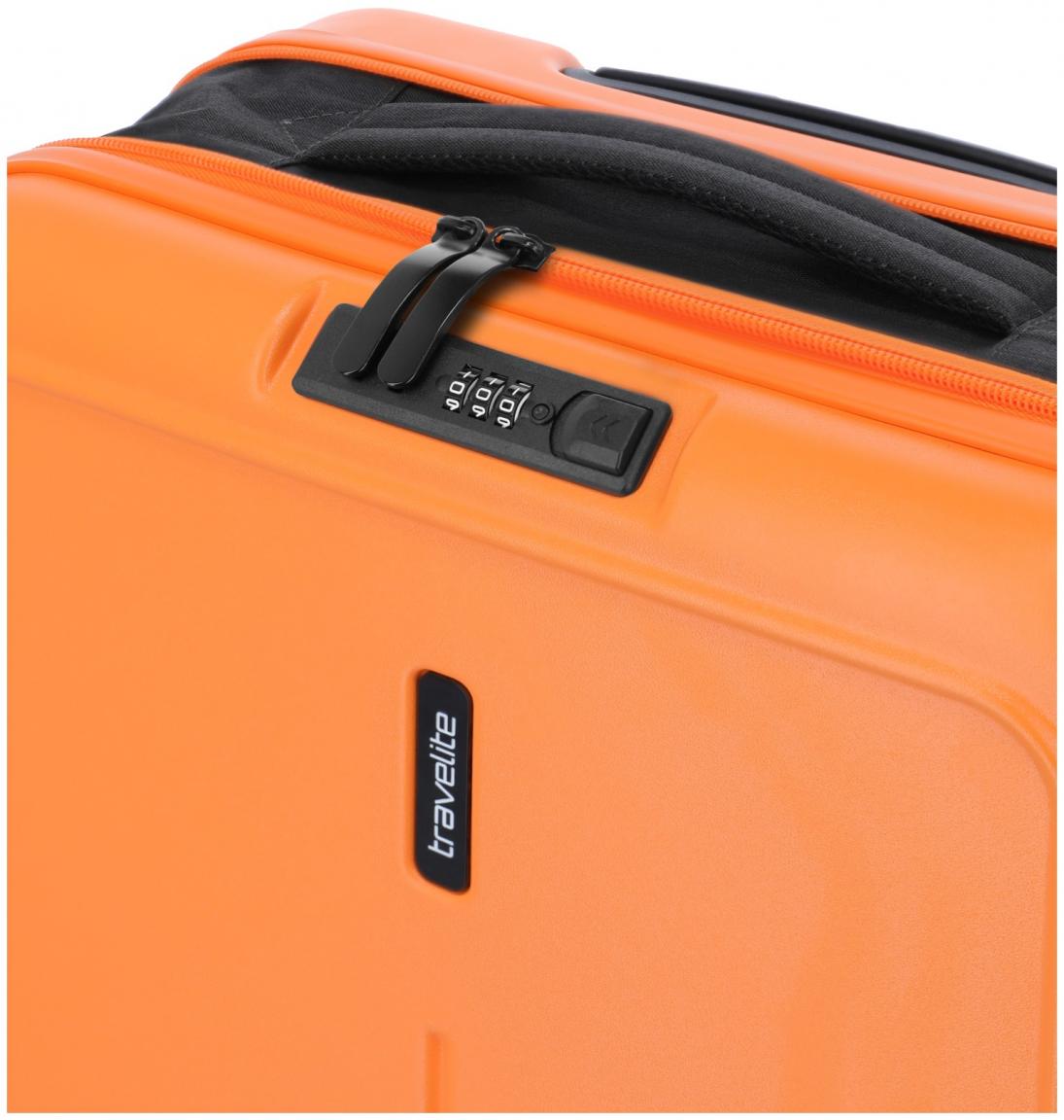 Handgepäckkoffer orange Hartschale faltbar Travelite Basics 55cm