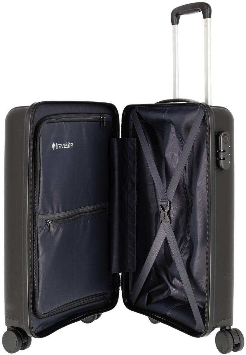 Handgepäckkoffer schwarz Hartschale Travelite Vaka S 55cm