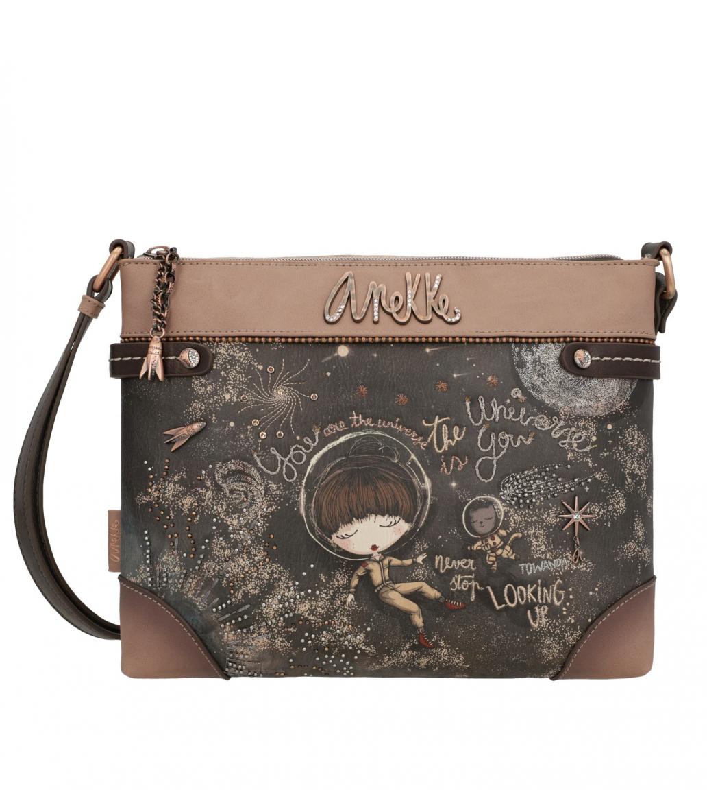 Handtasche Anekke Stars iPad Tablet Universe Planets Space braun Weltall