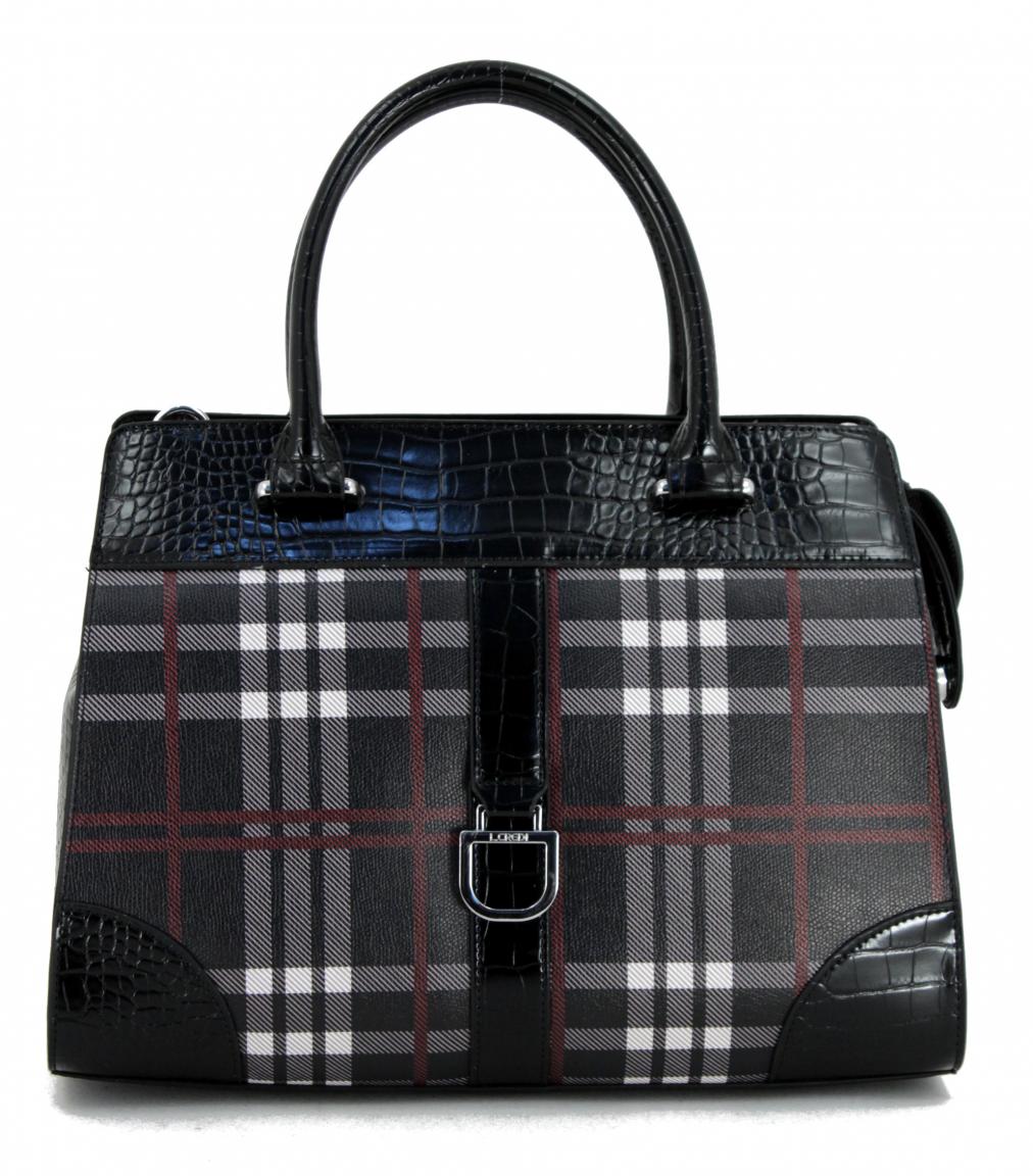 Handtasche Debby Karomuster schwarz Reptiloptik geprägt