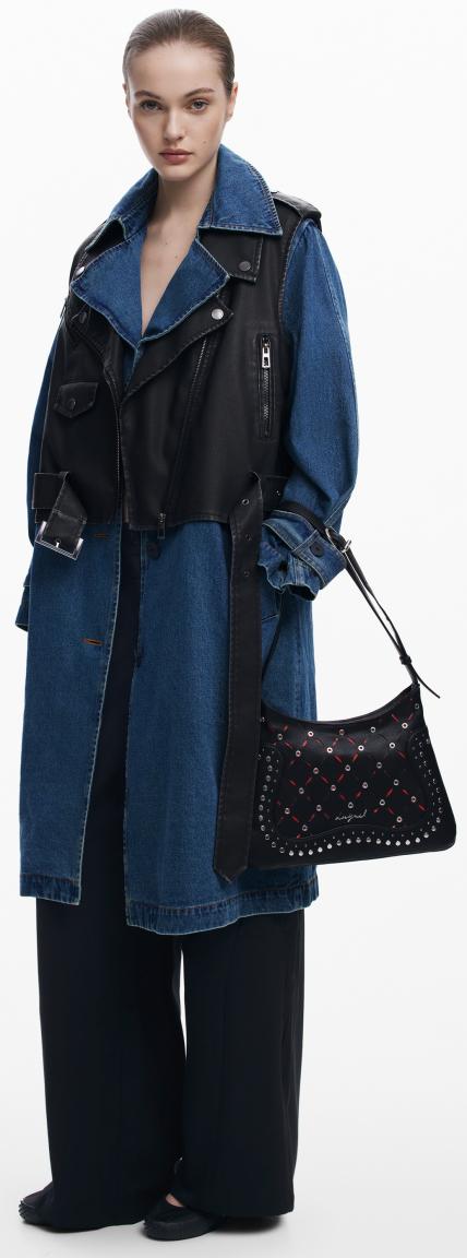 Handtasche Desigual Yankee Manaos Negro Nieten Cut Outs