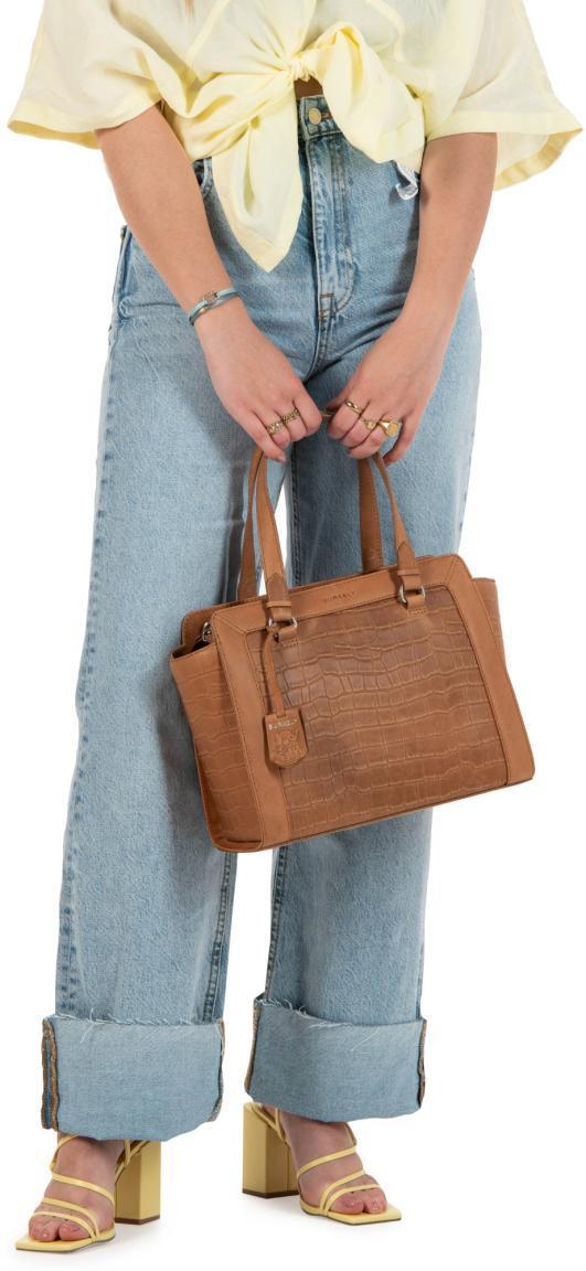 Handtasche Krokodilprägung braun cognac Icon Ivy Burkely