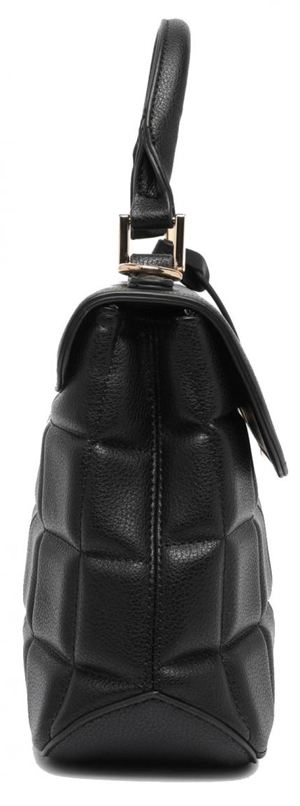 Handtasche L.Credi Hedwig schwarz Steppmuster Überschlag