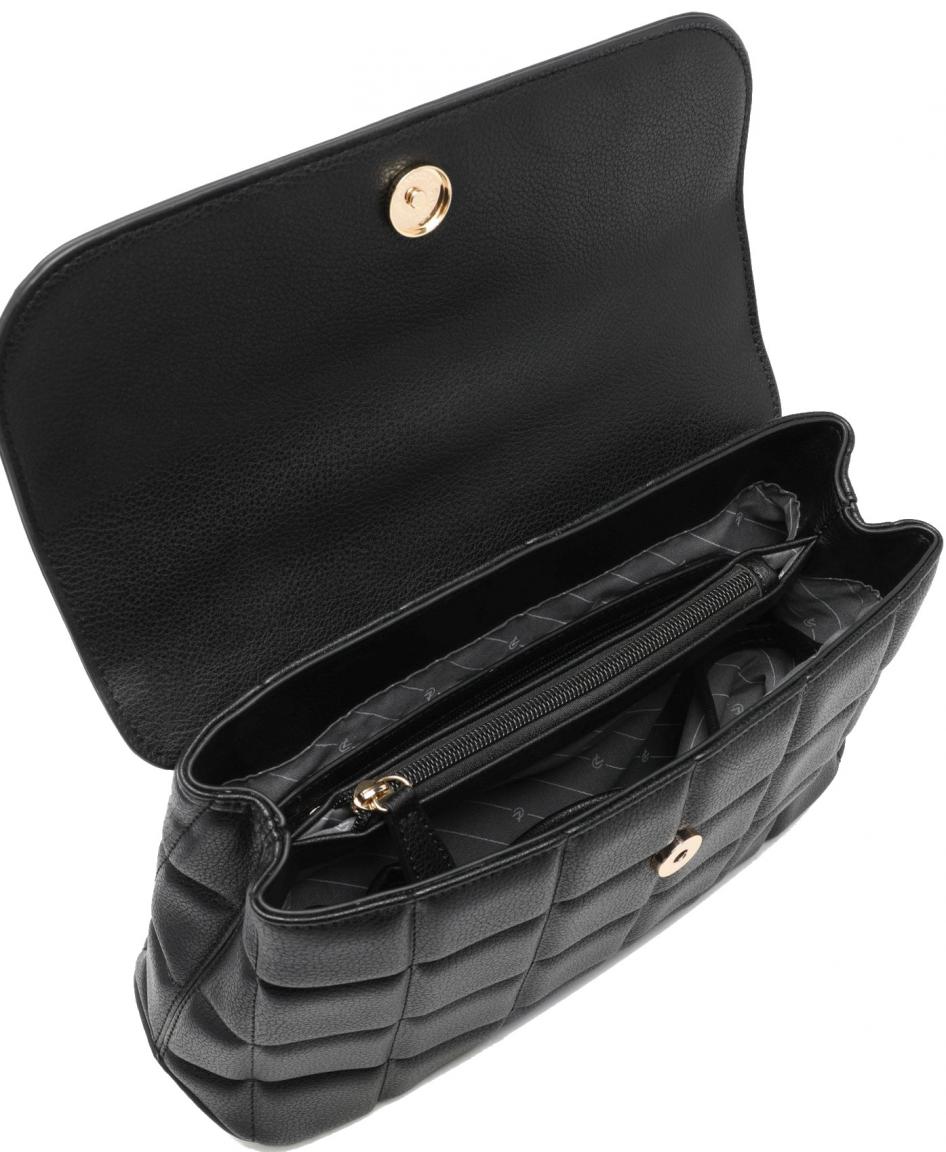 Handtasche L.Credi Hedwig schwarz Steppmuster Überschlag