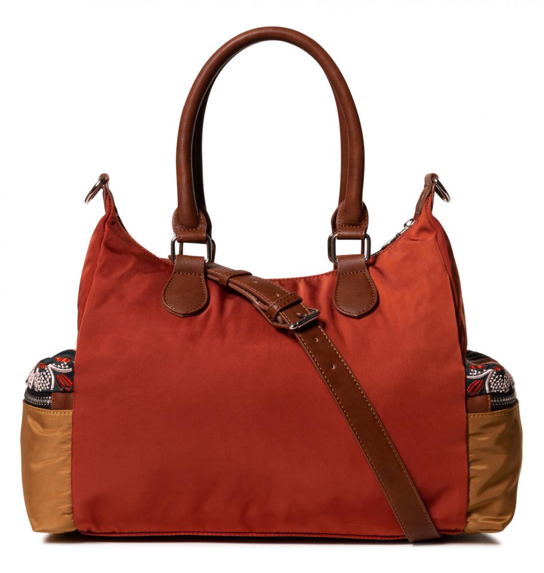 Handtasche London Rich Clementine bestickt Blumen Desigual rot