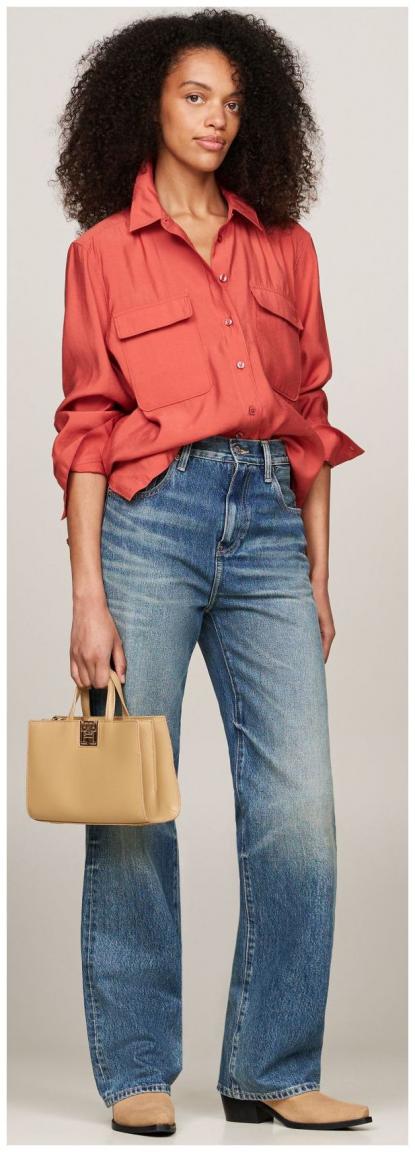 Handtasche Reset Tommy Hilfiger dunkelbeige Interlock