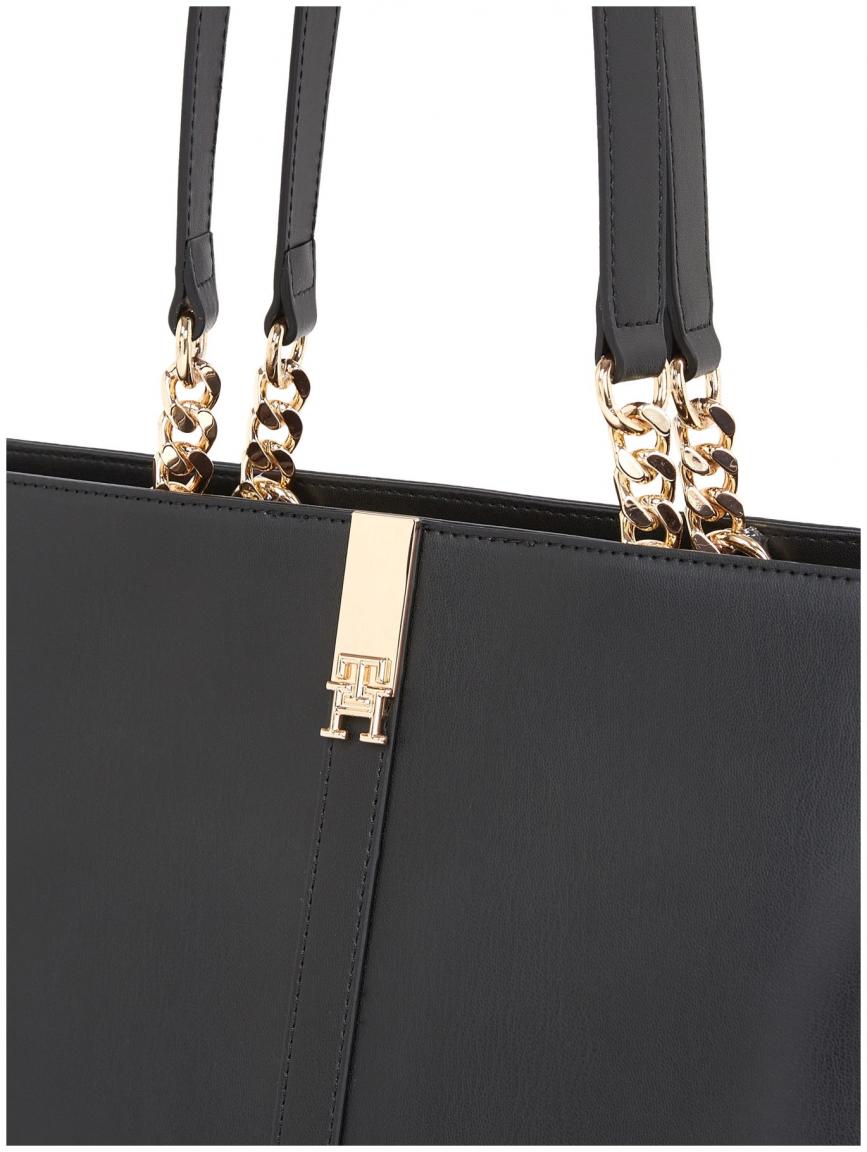 Handtasche Tommy Hilfiger geräumig Heritage Tote schwarz
