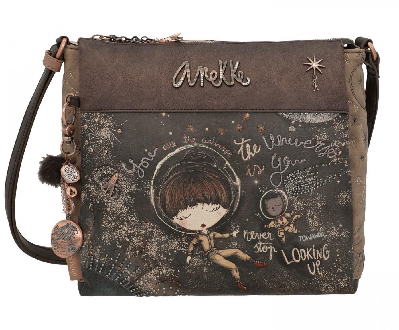 Handtasche Universe Anekke Space Planets Stars Anhänger Applikationen