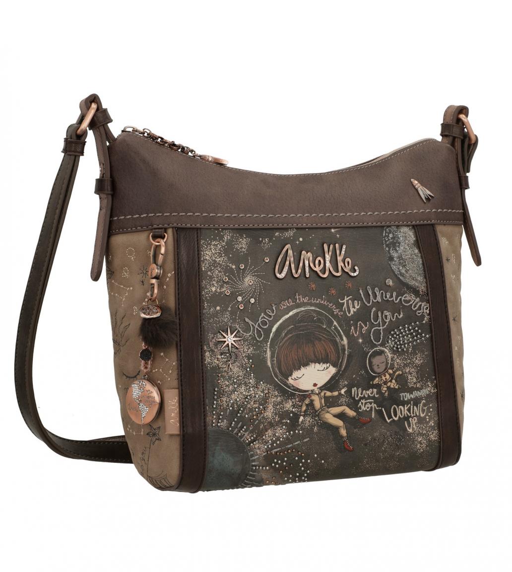 Handtasche Universe Anekke Space Stars Planets braun Anhänger