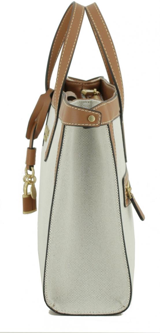 Handtasche Webstoff Guess Jovie Black schwarz beige