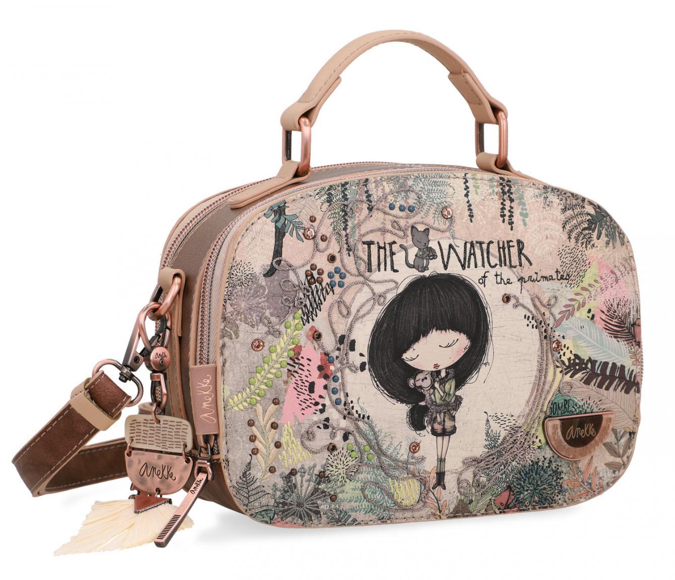 Handtasche bestickt Bastanhänger Nieten Anekke Jungle Watcher