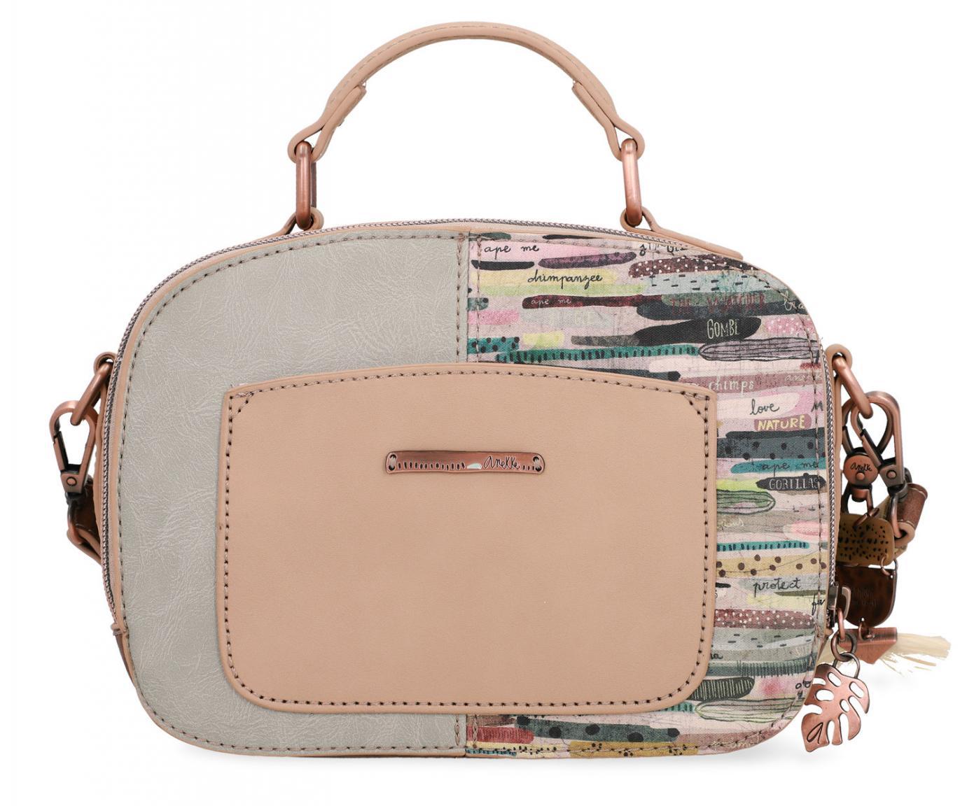 Handtasche bestickt Bastanhänger Nieten Anekke Jungle Watcher