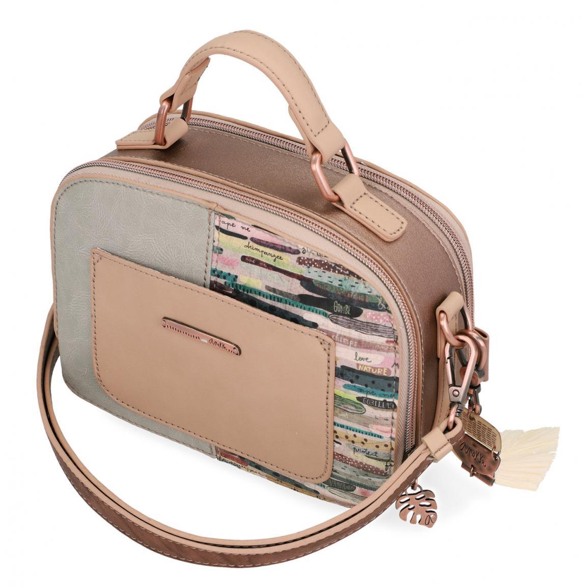 Handtasche bestickt Bastanhänger Nieten Anekke Jungle Watcher