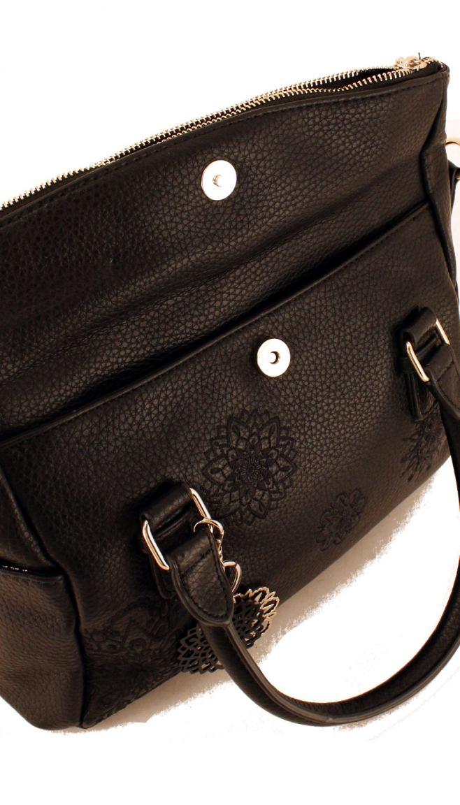 Handtasche bestickt schwarz Desigual Getaway Loverty Negro