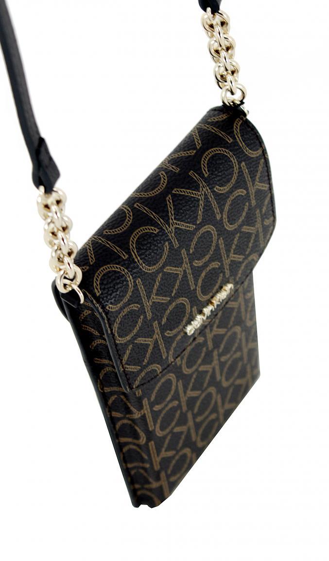 Handytasche Calvin Klein Crossover Brown Mono Alloverprint RFID