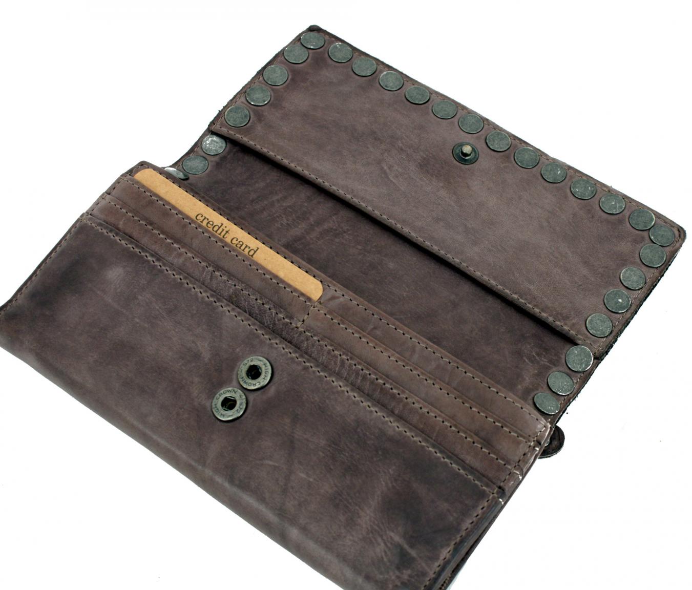 Harbour 2nd Geldbörse Vintage Lissy Grey Plain and Studs graubraun