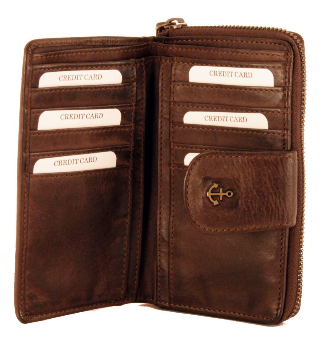 Harbour 2nd Geldbörse Zip Linn Leder Cognac