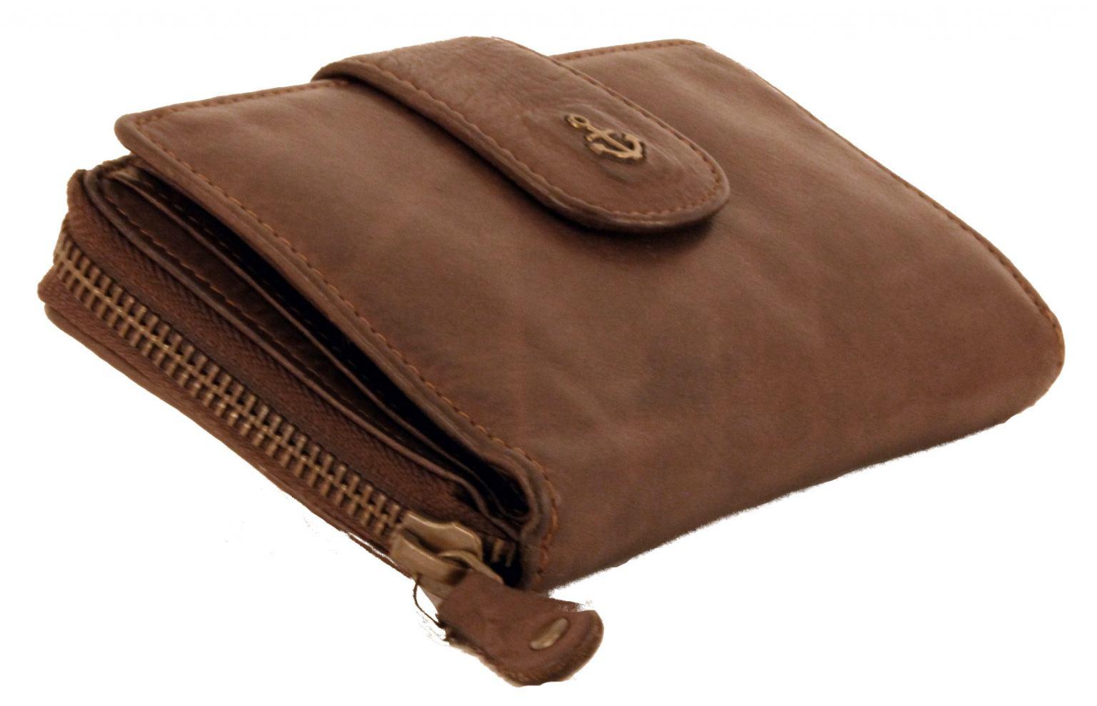 Harbour 2nd Geldtasche dunkelrot Zip Linn Red Smooth Plain