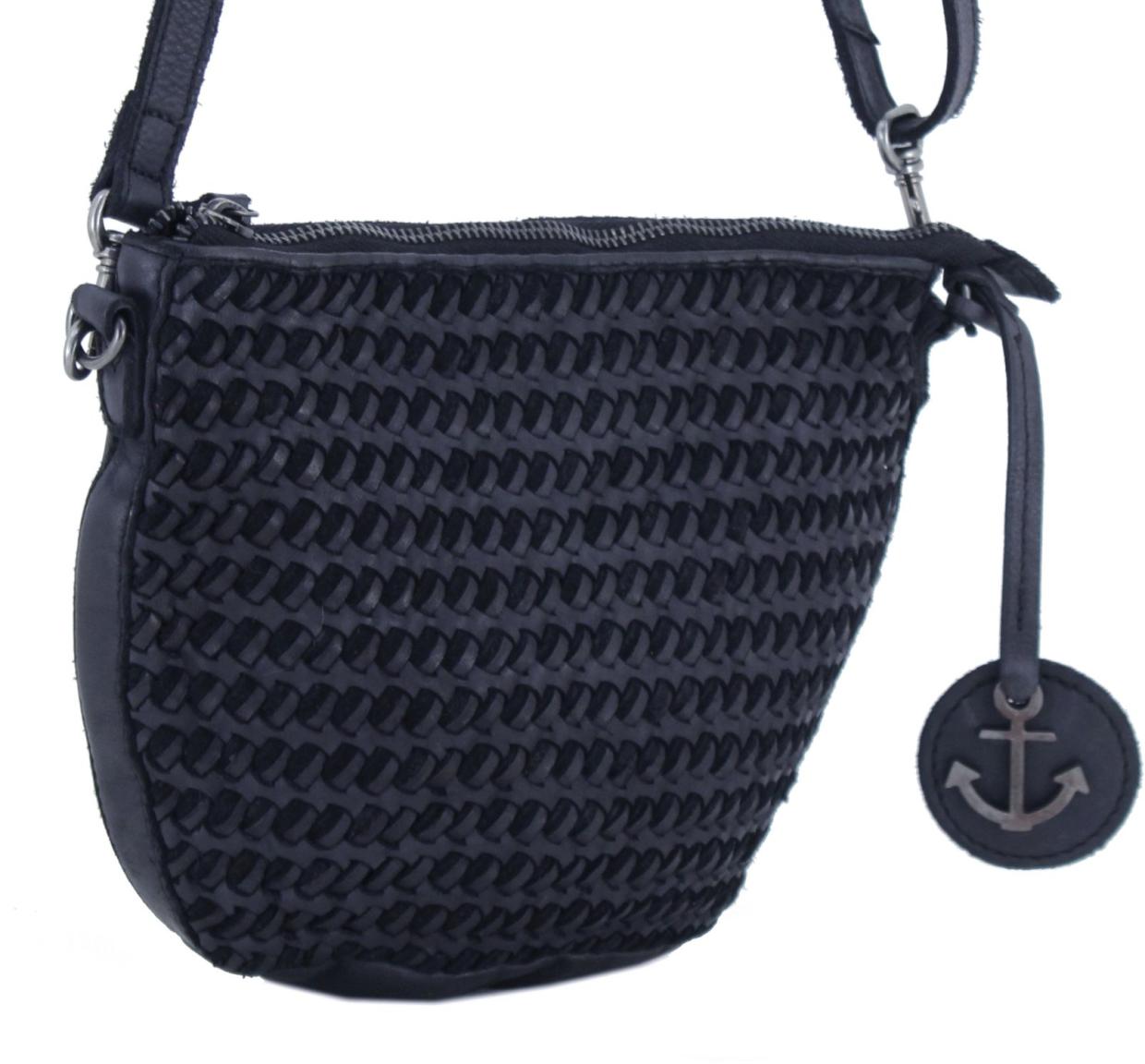 Harbour 2nd Hailey Umhängetasche dunkelblau Flechtfront 