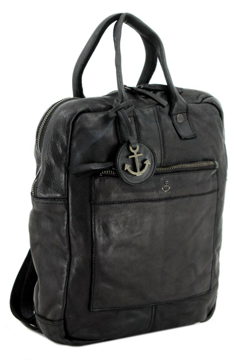 Harbour 2nd Mika Backpack im Used Style Ash Schwarz Anchor Love