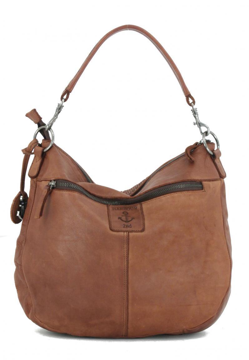 Harbour 2nd Schultertasche Helene New Lines Cognac Braun Cut Outs