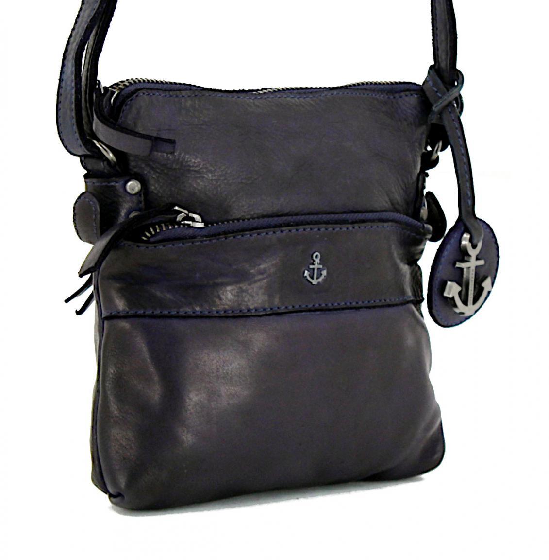 Harbour 2nd Schultertasche Taliza Navy dunkelblau Leder