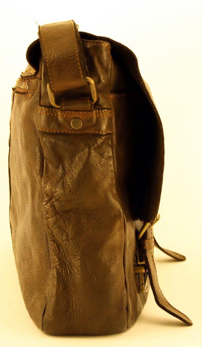 Harbour 2nd Yamal College Tasche Leder Ash schwarz