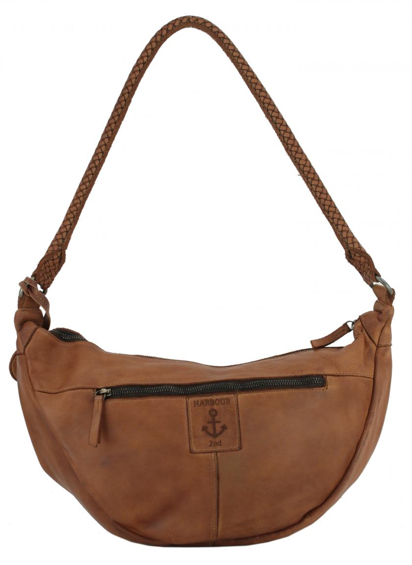 Harbour 2nd dunkelgrüne Knautschtasche Flechtoptik Maelia Leaf Fashion Lights