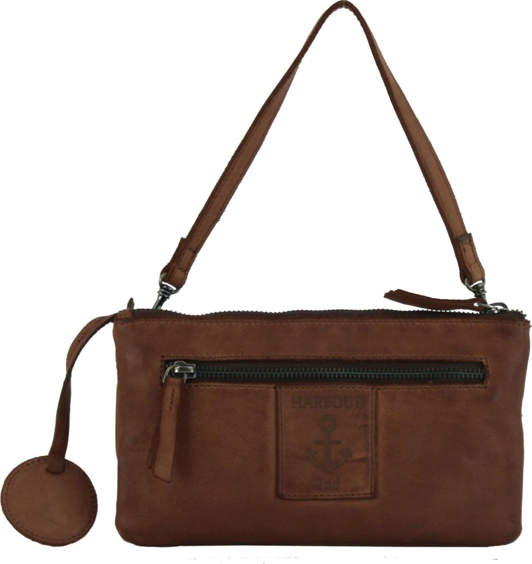 Harbour zweigeteilte Abenddtasche geflochten Cognac Michel