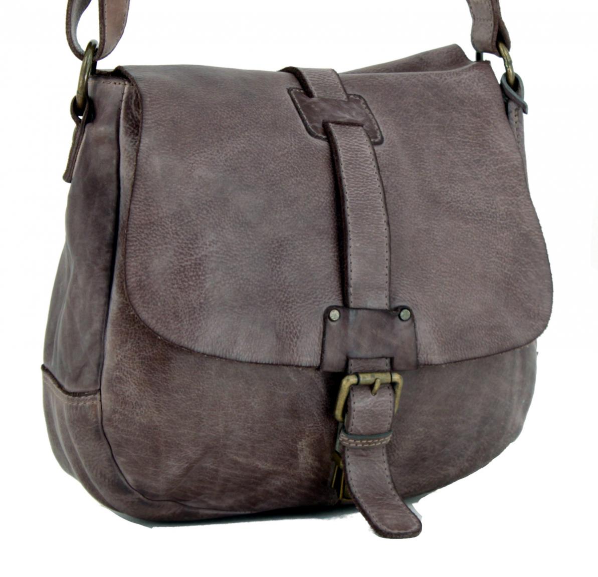Harbour2nd Crossbody Tasche Nauja Leder Überschlag grau ...