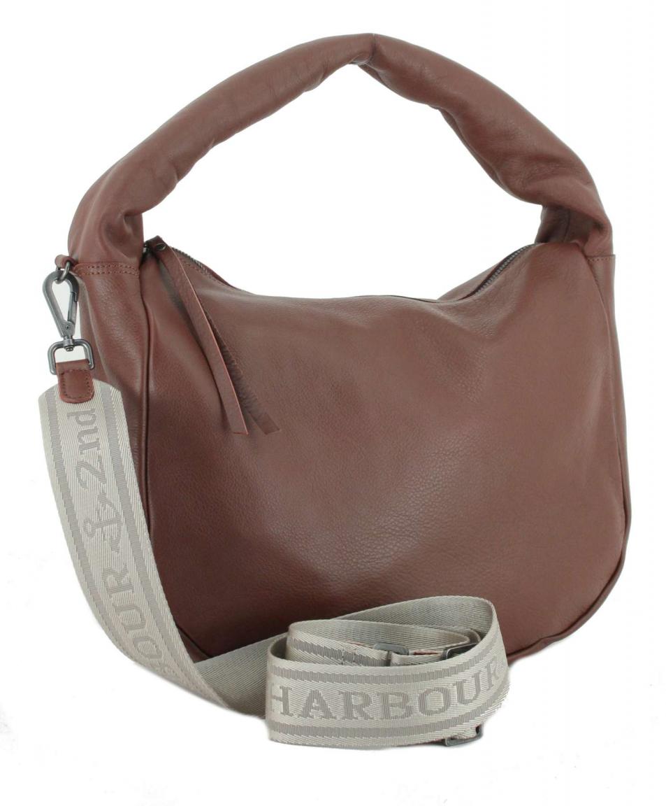 Harbour2nd Hobobag Melissa Cognac Webgurt Beige