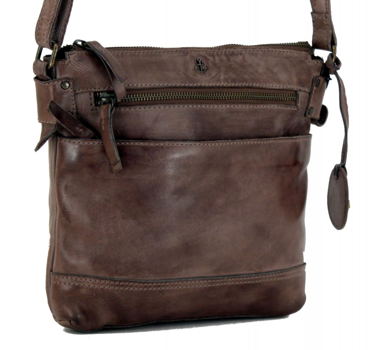 Harbour2nd Isalie Ledertasche crossover stone grey graubraun