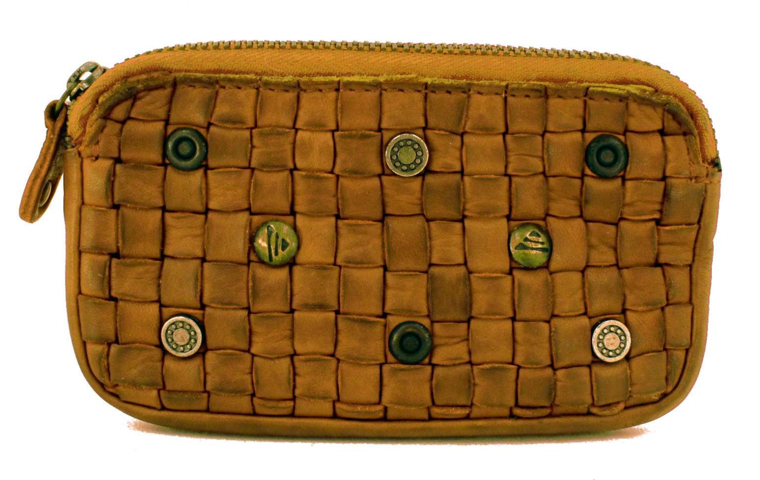 Harbour2nd Schlüsseltäschchen Lulu Flecht Mustard gelb