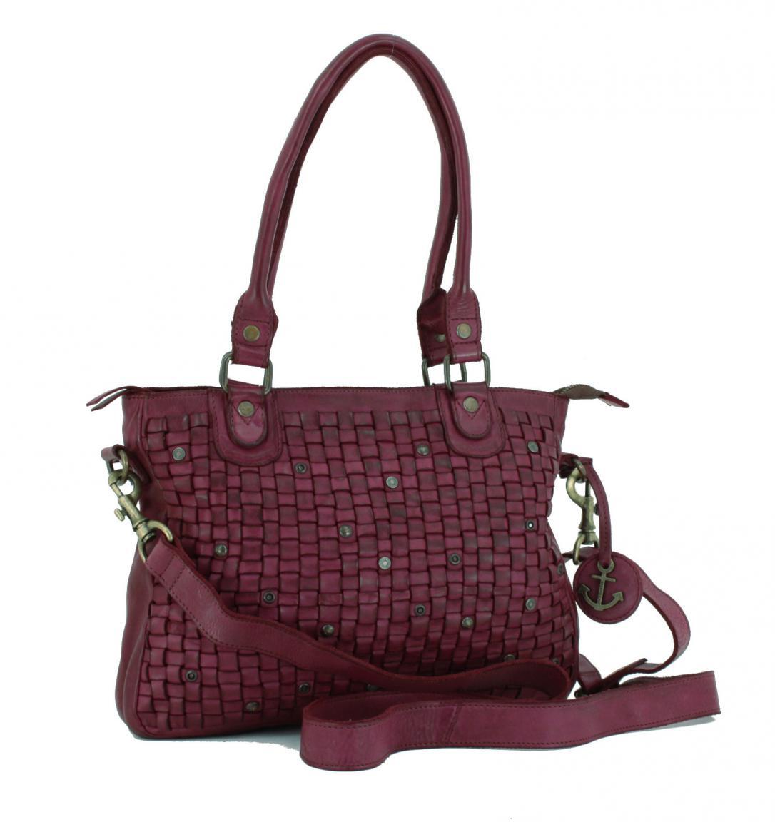 Harbour2nd Shopper Ysabel gewebtes Leder Fuchsia