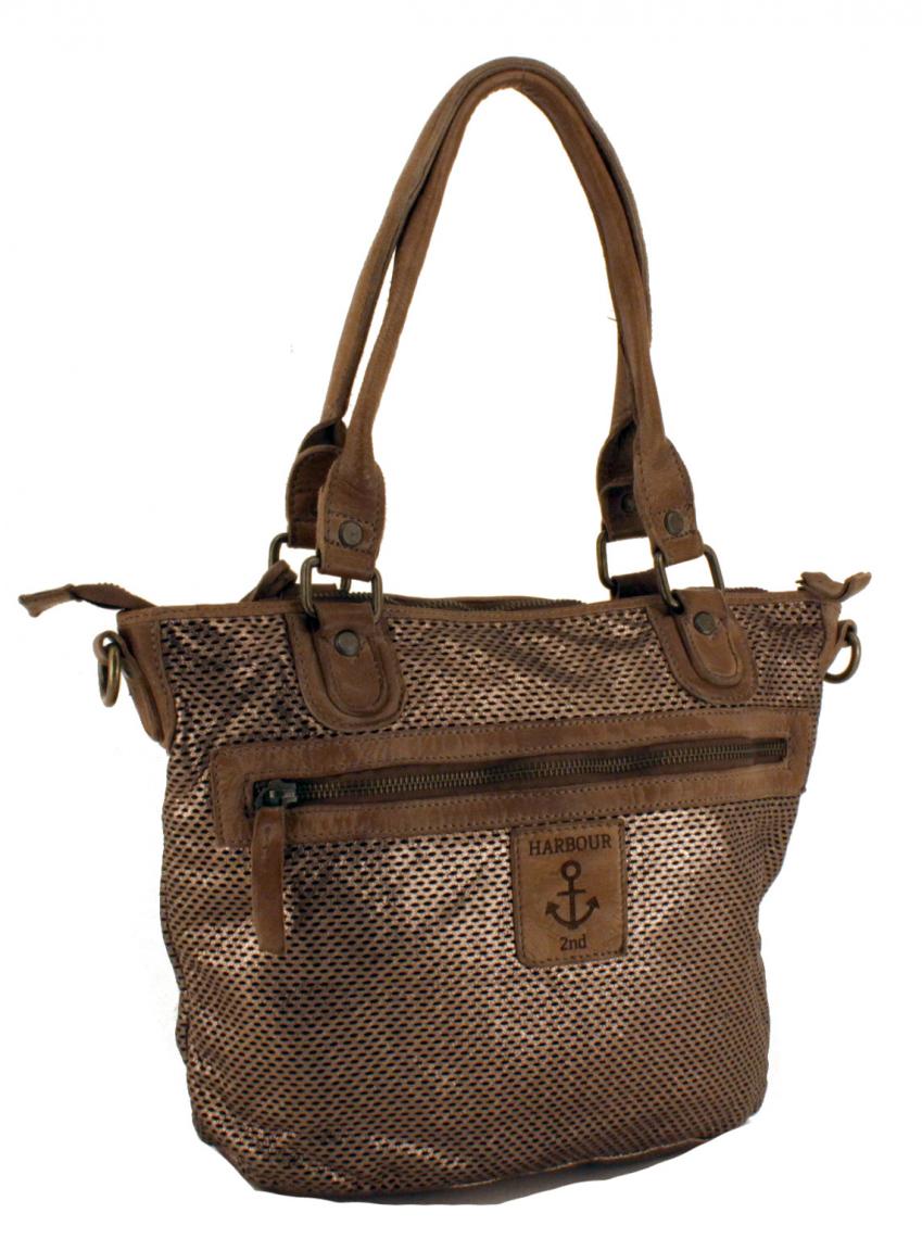 Harbour2nd Shoppertasche m-Athena Leder Zip silver
