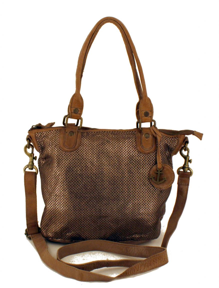 Harbour2nd Shoppertasche m-Athena Leder Zip silver