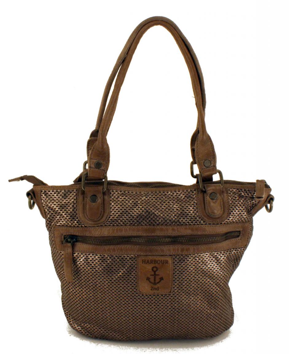 Harbour2nd Shoppertasche m-Athena Leder Zip silver