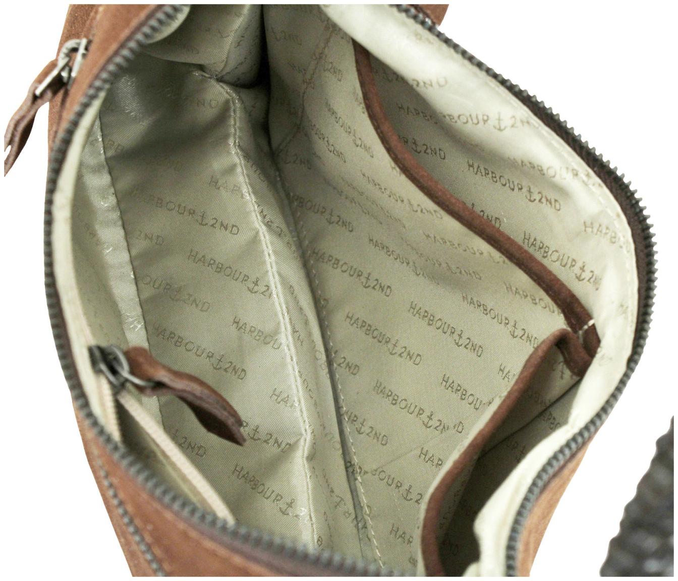 Harbour2nd Velours Hobotasche mustard Corey senfgelb Flechtoptik