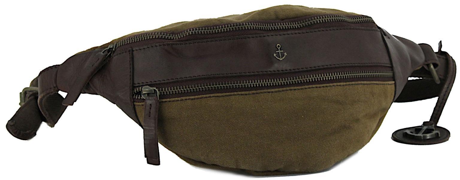 Harbour2nd Waistbag Cool Casual Leroy Leder Canvas Leinen Braun