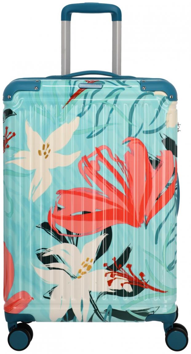 Hartschalenkoffer Travelite Cruise Turquoise Lily 4w Trolley M 67cm