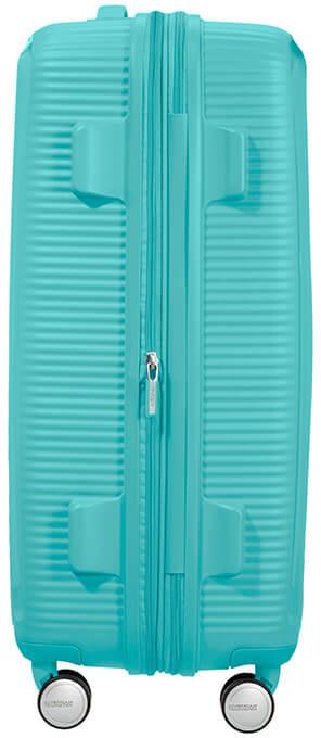 Hartschalentrolley türkis American Tourister Soundbox Spinner M 67cm Pool Side Blue