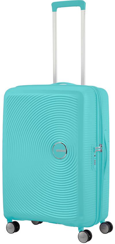 Hartschalentrolley türkis American Tourister Soundbox Spinner M 67cm Pool Side Blue