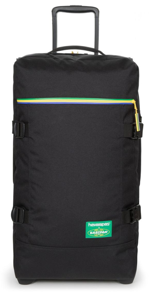 Havaianas Black Tranverz L Eastpak Taschentrolly schwarz mit einem bunten Streifen