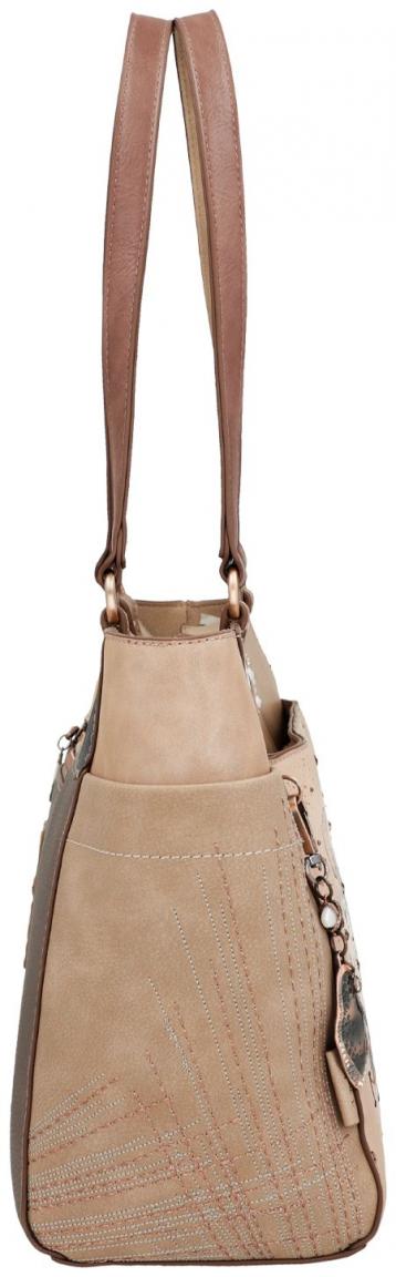 Henkeltasche Anekke Hollywood beige bunt bestickt Glitzer