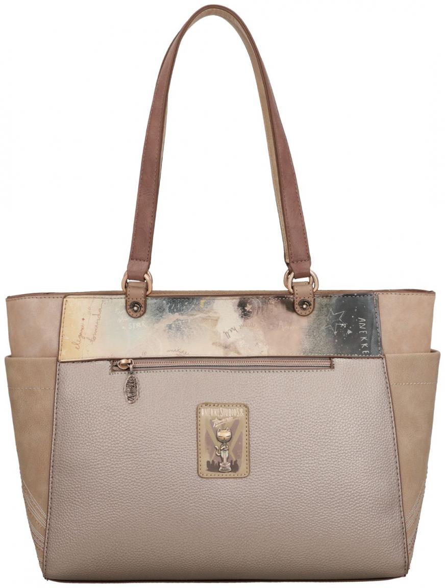 Henkeltasche Anekke Hollywood beige bunt bestickt Glitzer