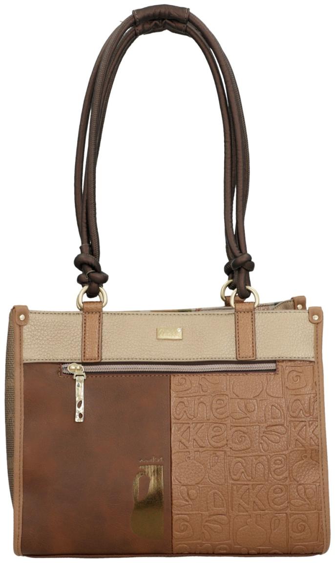 Henkeltasche Anekke Muse Amphora Griechenland beige braun Logostickerei