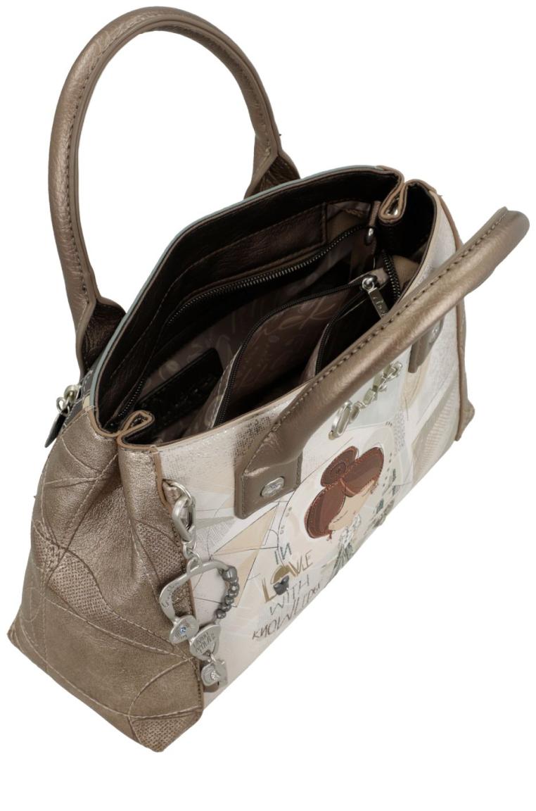 Henkeltasche Anekke beige Sophia bunt antik Griechenland metallic
