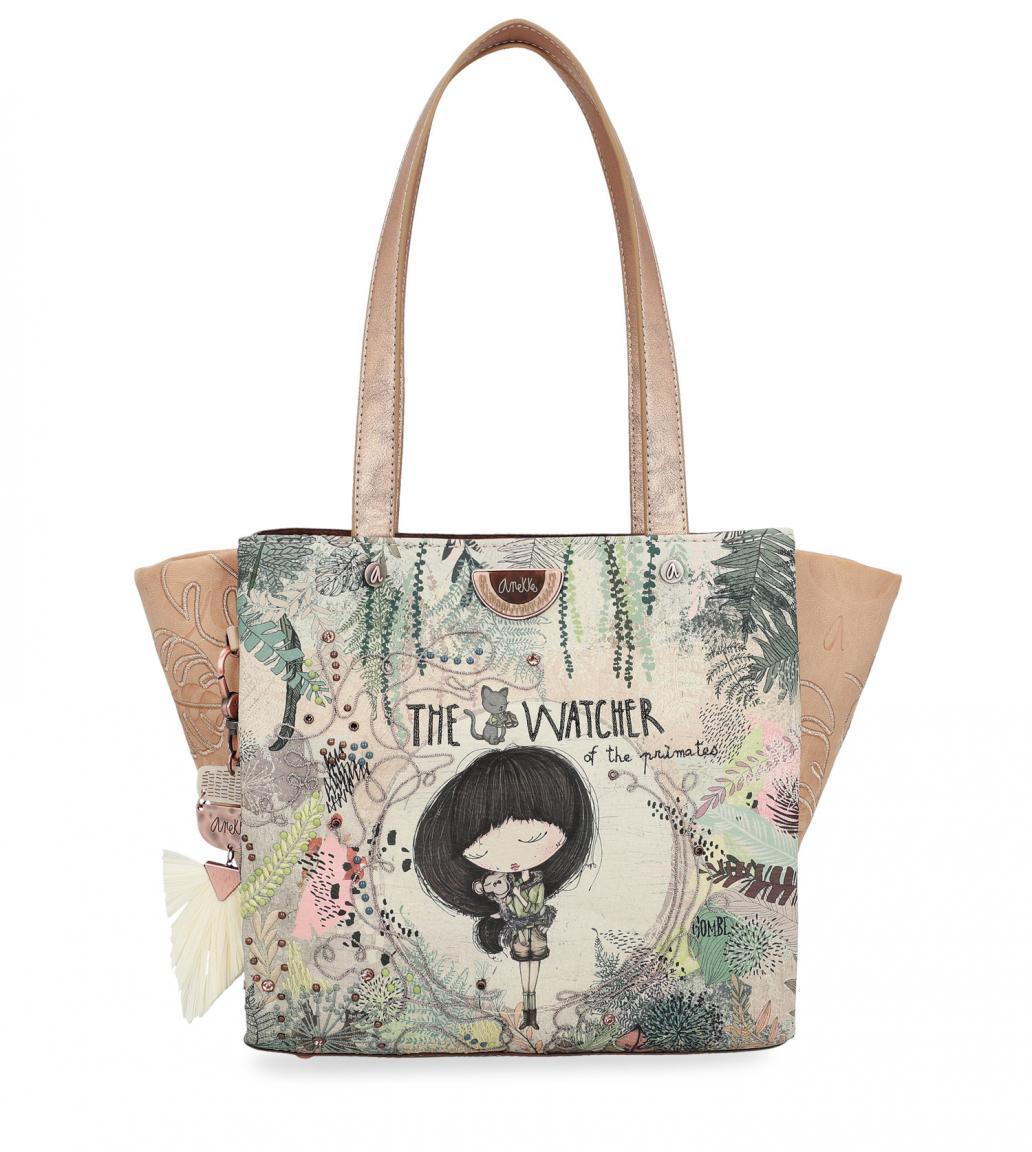 Henkeltasche Bastanhänger bunt Anekke Jungle Strasssteine